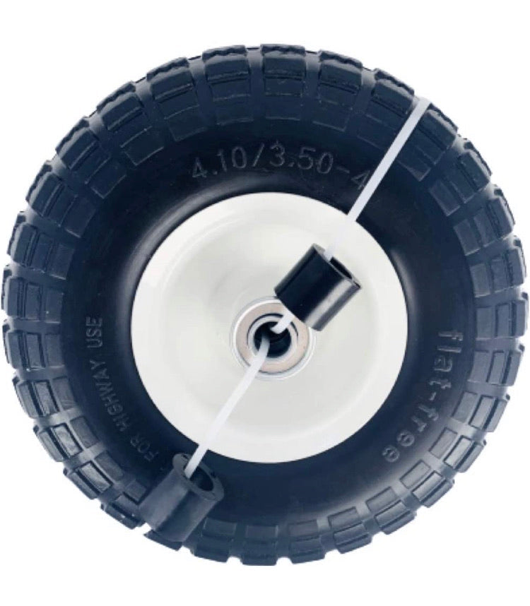 Qty 2 -  10”  Flat Free Tire 4.10/3.50-4", (918) Hand Truck, All-Purpose Utility Tire on Wheel Assembly for Air Compressors, Hand Trucks, All Purpose